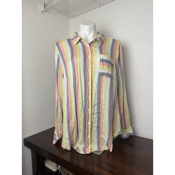 Torrid Pastel Multicolored Striped Blouse Size 3 - Picture 2 of 8
